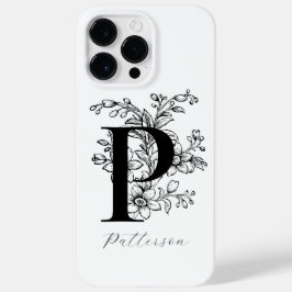 植物のイニシャルPモノグラム名 Case-Mate iPhone 14 PRO MAXケース