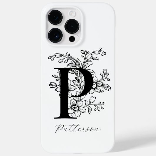 植物のイニシャルPモノグラム名 Case-Mate iPhoneケース (裏面)
