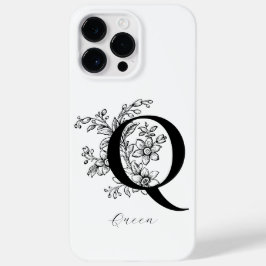 植物のイニシャルQモノグラム名入り Case-Mate iPhone 14 PRO MAXケース
