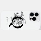 植物のイニシャルQモノグラム名入り Case-Mate iPhoneケース (裏面 (横))