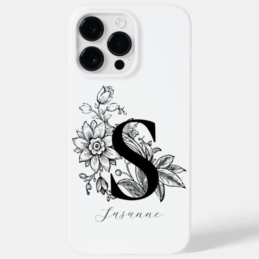 植物のイニシャルSモノグラム名    Case-Mate iPhoneケース (裏面)