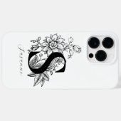 植物のイニシャルSモノグラム名    Case-Mate iPhoneケース (裏面 (横))