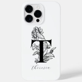 植物のイニシャルTモノグラム 名前入り Case-Mate iPhone 14 PRO MAXケース