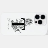 植物のイニシャルTモノグラム 名前入り Case-Mate iPhoneケース (裏面 (横))
