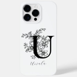 植物のイニシャルUモノグラム 名入れデザイン Case-Mate iPhone 14 PRO MAXケース