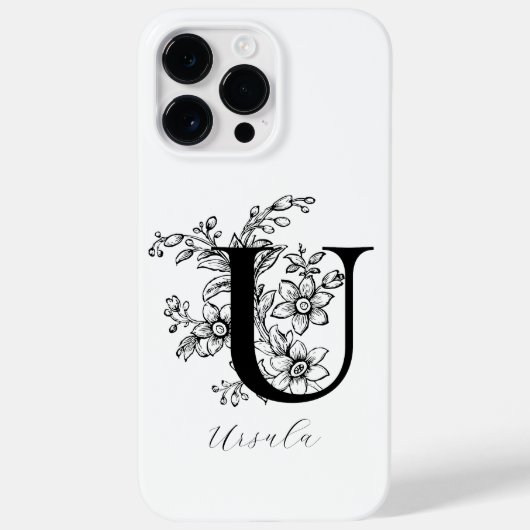 植物のイニシャルUモノグラム 名入れデザイン Case-Mate iPhoneケース (裏面)