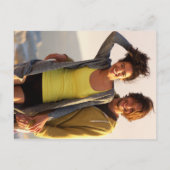 植物のイラストを使ったオシャレな結婚式の写真 インビテーションポストカード (裏面)