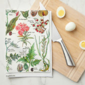 植物のイラストレーション- Larousseの植物 キッチンタオル (四つ折り)