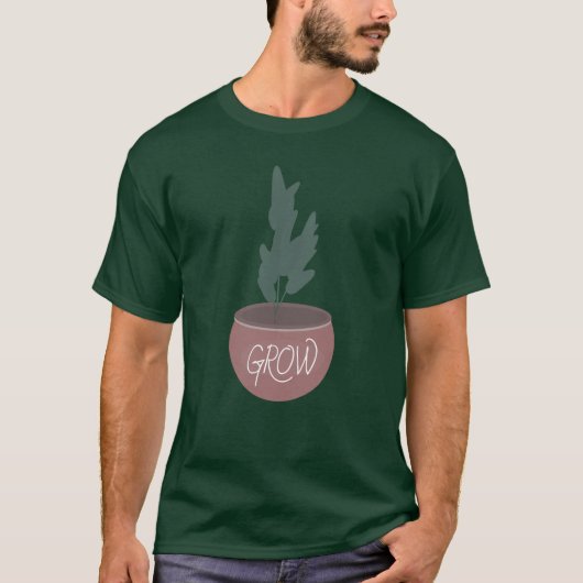 植物のインテリアグリーン ポット Tシャツ (正面)