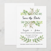 植物のウェディング招待状テンプレート 招待状 (正面/裏面)