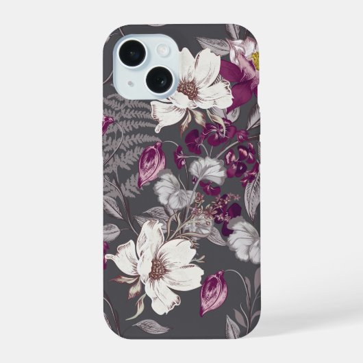 植物のエレガンス iPhone 15ケース (裏面)