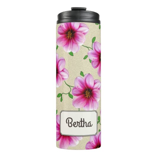 植物のエレガントな庭ピンクの花名前 タンブラー (正面)