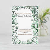 植物のエレメント ウェディングカード 招待状 (スタンド正面)
