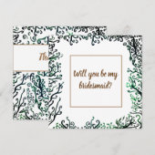 植物のエレメント , 花嫁の花を運ぶ女の子のカードになりますか サンキューカード (正面/裏面)