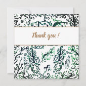 植物のエレメント , 花嫁の花を運ぶ女の子のカードになりますか サンキューカード (裏面)