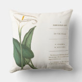 植物のオランダカイウユリの花の花柄 クッション (裏面)