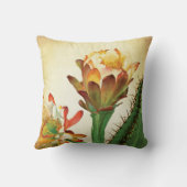 植物のカラフルなサボテンの花のヴィンテージ クッション (裏面)