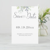 植物のカリグラフィー結婚式のSave the Date セーブザデート (スタンド正面)