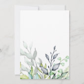 植物のカリグラフィー結婚式のSave the Date セーブザデート (裏面)