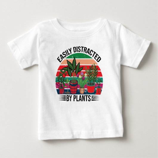 植物のガーデニングによって容易に気を取られる ベビーTシャツ (正面)