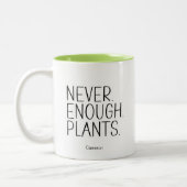 植物のガーデニングはユーモアのある全おもしろいく ツートーンマグカップ (左)