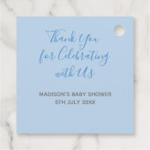 植物のギフトブルー赤ちゃんシャワーを私が成長するのを見る フェイバータグ (裏面)