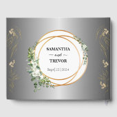 植物のギルド ゴールド リング & 葉 ゲストブック (裏面)