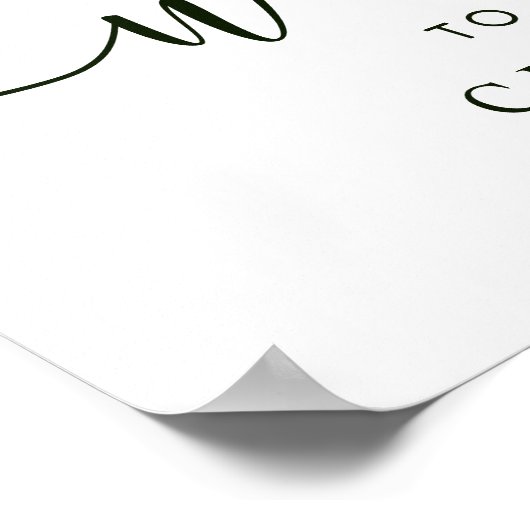 植物のクリスマスウェディングウェルカムフォトグリーン ポスター (角)