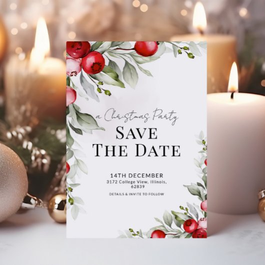 植物のクリスマスパーティーのお知らせカードを保存して 招待状