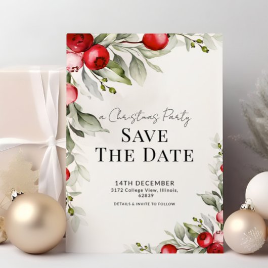 植物のクリスマスパーティーのお知らせカードを保存して 招待状