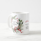 植物のクリスマスリース  おばあちゃんへのプレゼント コーヒーマグカップ (正面左)