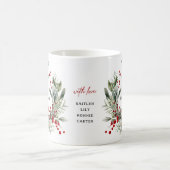 植物のクリスマスリース  おばあちゃんへのプレゼント コーヒーマグカップ (中央)