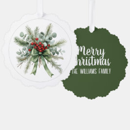 植物のクリスマスリース オーナメントカード