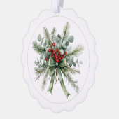植物のクリスマスリース オーナメントカード (左)