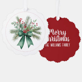植物のクリスマスリース オーナメントカード