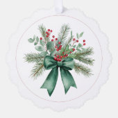 植物のクリスマスリース オーナメントカード (正面)