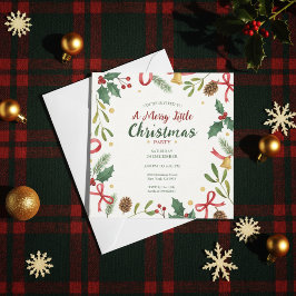 植物のクリスマスリース フレーム 招待状