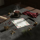 植物のクリスマスリース フレーム 招待状