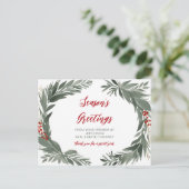 植物のクリスマス休暇会社ビジネス シーズンポストカード (スタンド正面)