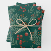 植物のクリスマス包装紙 ラッピングペーパーシート (インサイチュ)
