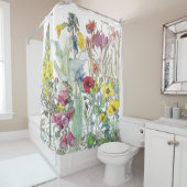 植物のクロッカスのFoxgloveによってはシャワー・カーテンが開花します シャワーカーテン (インサイチュ)