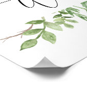 植物のグリーンのウェルカムサイン 結婚式やシャワーに ポスター (角)