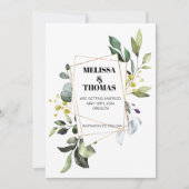 植物のグリーンセーブザデートの招待状 招待状 (正面)