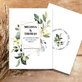 植物のグリーンセーブザデートの招待状 招待状