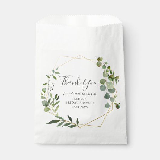 植物のグリーン ウェディングシャワーのお土産袋 フェイバーバッグ (正面)