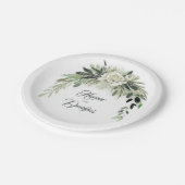 植物のグリーン ガーランド ヴィンテージ 水彩 ペーパープレート (アングル)