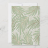 植物のグリーン ゴールド モダン ブライダル シャワー 招待状 (裏面)