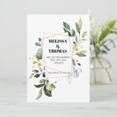 植物のグリーン セーブ・ザ・デート ご案内 招待状 (スタンド正面)