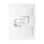 植物のグリーン フリージア ウォーターカラー結婚式招待状 招待状ベリーバンド (正面例)