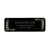 植物のグリーン 水彩の葉の住所ラベル ラベル (正面)